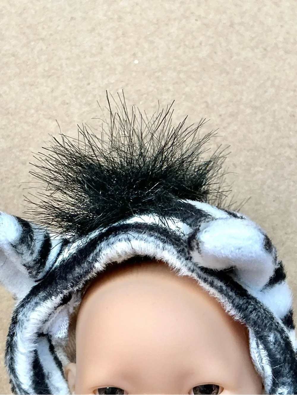 Berenguer baby doll 5” wearing zebra costume cute